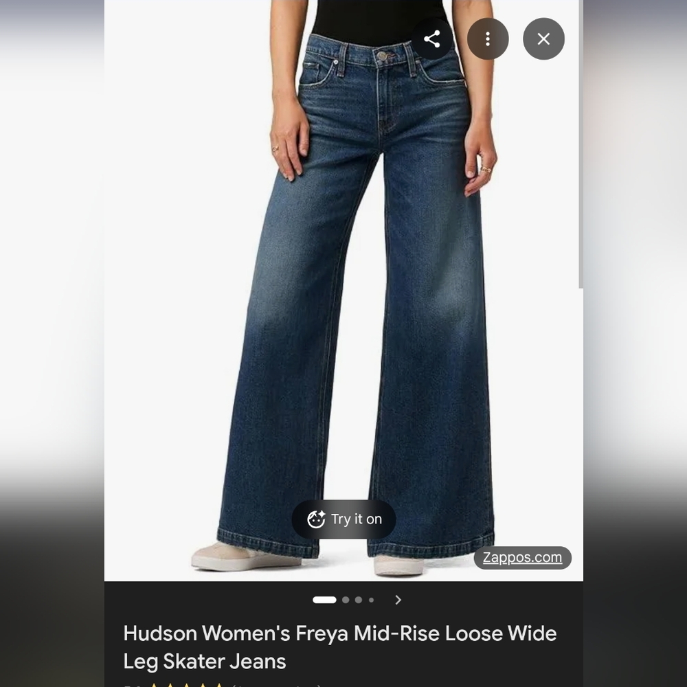 Hudson Jeans Freya Midrise Wide Leg Jeans Sz 28